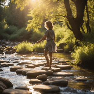 Makarle Pebble crossing stream stepping stones